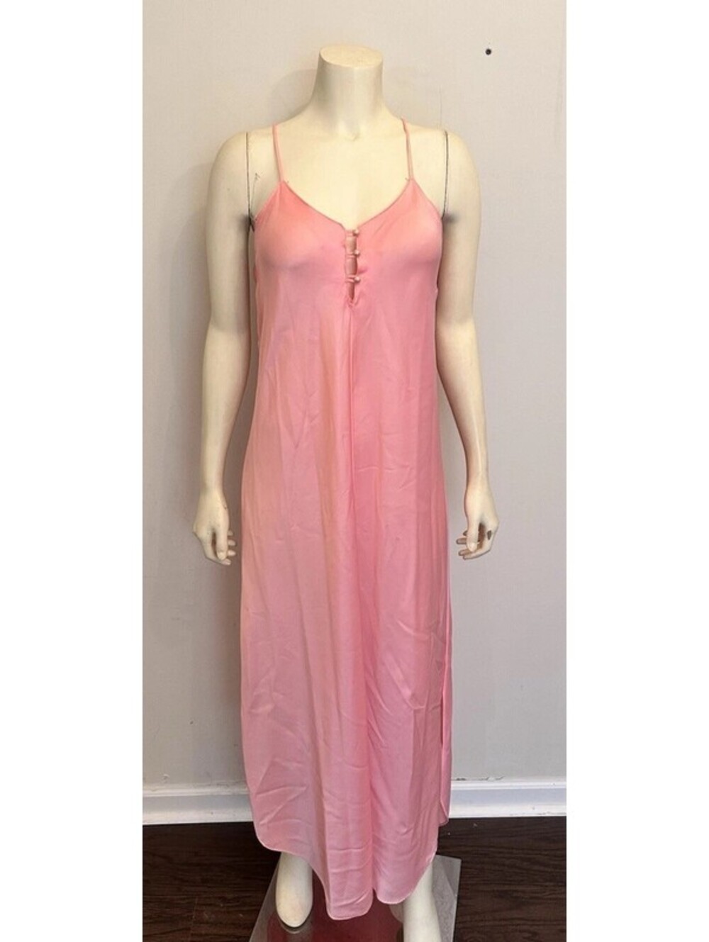 Vintage Repose Pink Long Night Gown Sz Medium